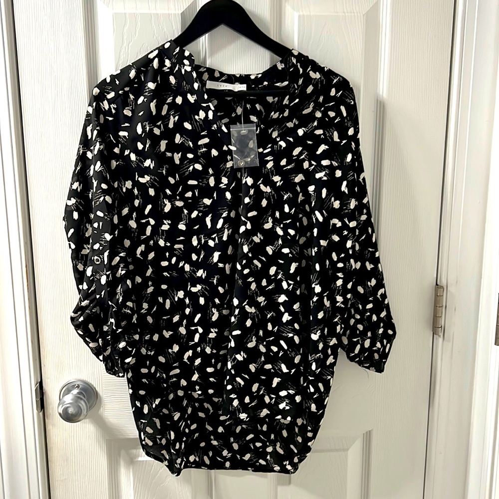 Black and white blouse